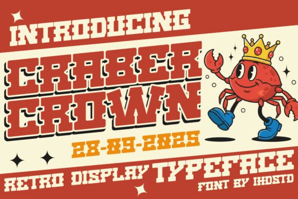 Craber Crown: Retro Display Typeface for Bold Designs
